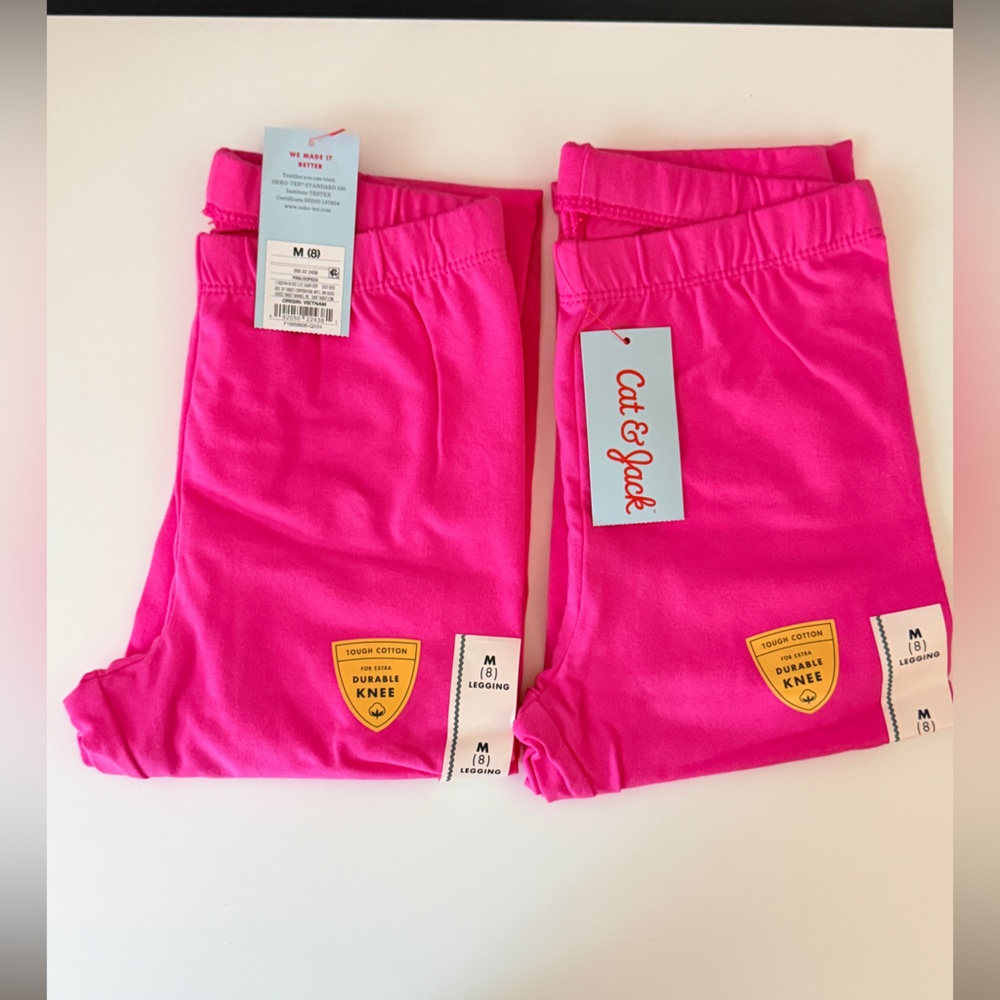 Cat & Jack Bright Pink Kids Leggings - 2pack